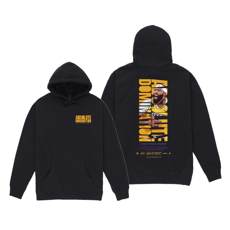 Men's Los Angeles Lakers Anthony Davis #3 NBA Check The Credits Absolute Domination BR Black Basketball Hoodie QLS6083DP